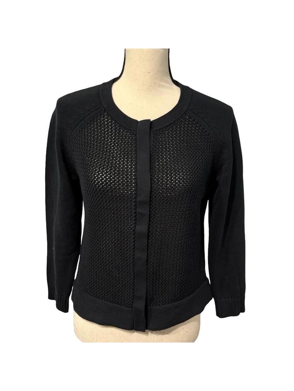 Banana Republic Black Button-Down Sweater Size M
